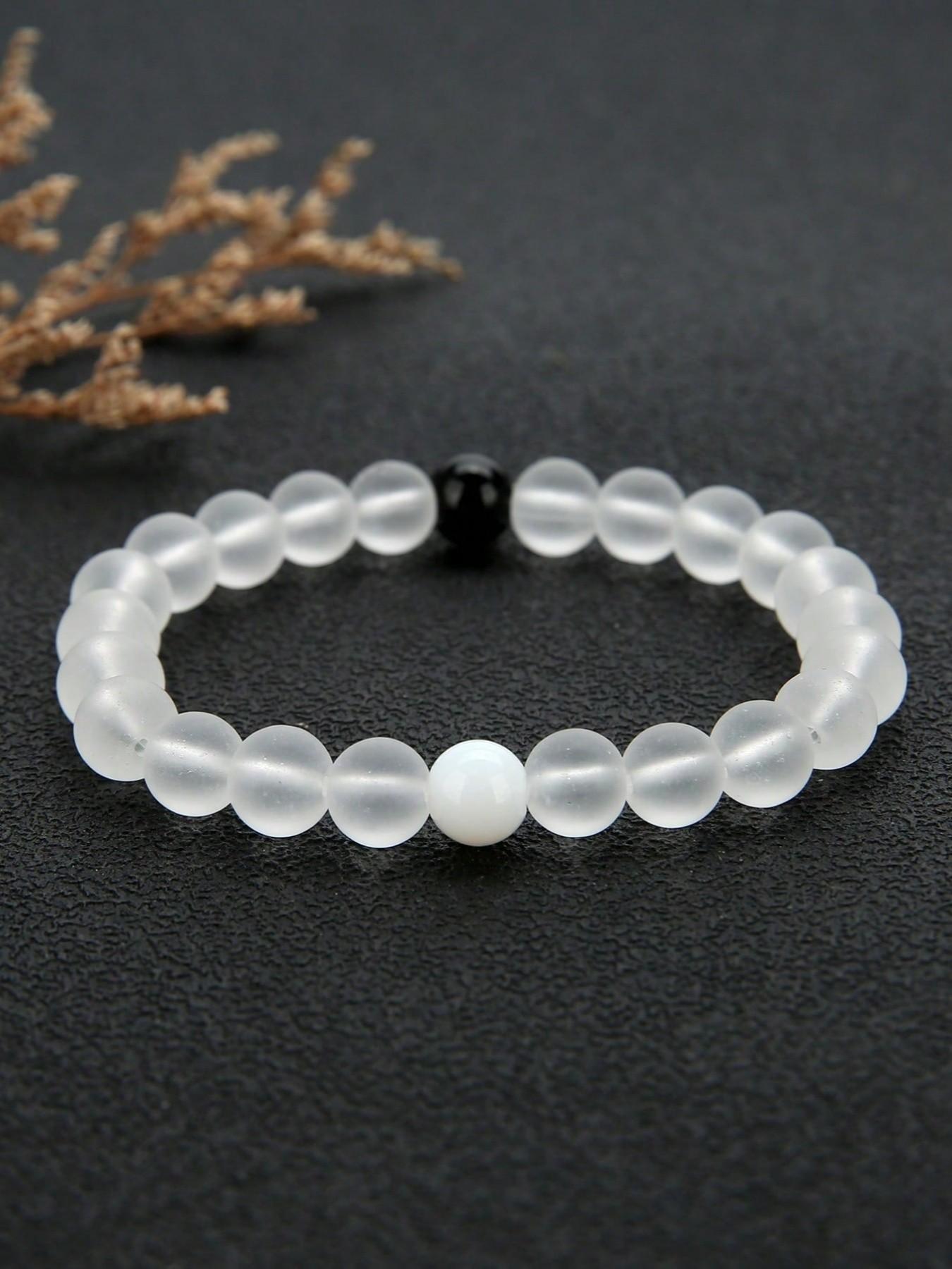 Women's Fashion Elegant Pearl Beaded Bracelet, Wedding Engagement Party Jewelry Gift, 1pcs Trendy Accessory for Women