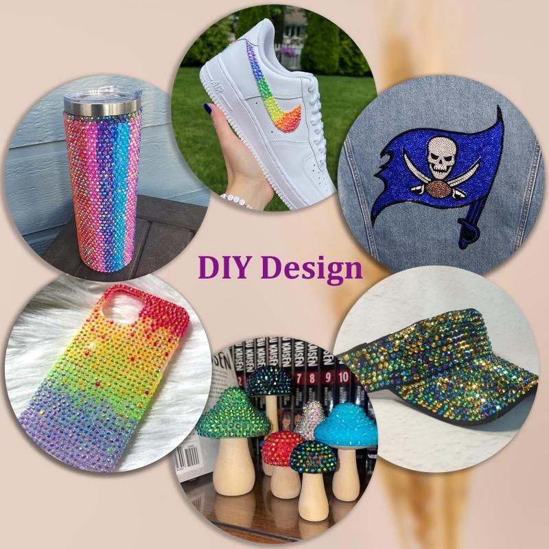 40000pcs 40 Color Jelly Rhinestone Decoration Set, 3mm Multi-Color Resin Flatback Gems, Includes Dedicated Pick-Up Tool,Fusion Bead Set，Suitable for DIY Crafts, Diamond Painting, Nail Art, etc., Sparkling Decoration Set