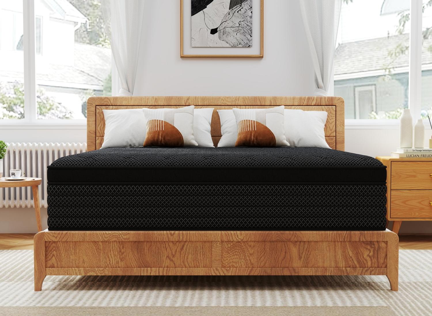 MULINATURE 12" 14" Gel Memory Foam Mattress Hybrid Spring Twin Full Queen King Size Bed In A Box Medium Firm Comfort Body Support Mattresses Cool Black MULINATURE 12" 14" Gel Memory Foam Mattress Hybrid Spring Twin Full Queen King Size Bed In A Box Medium Firm Comfort Body Support Mattresses Cool Black