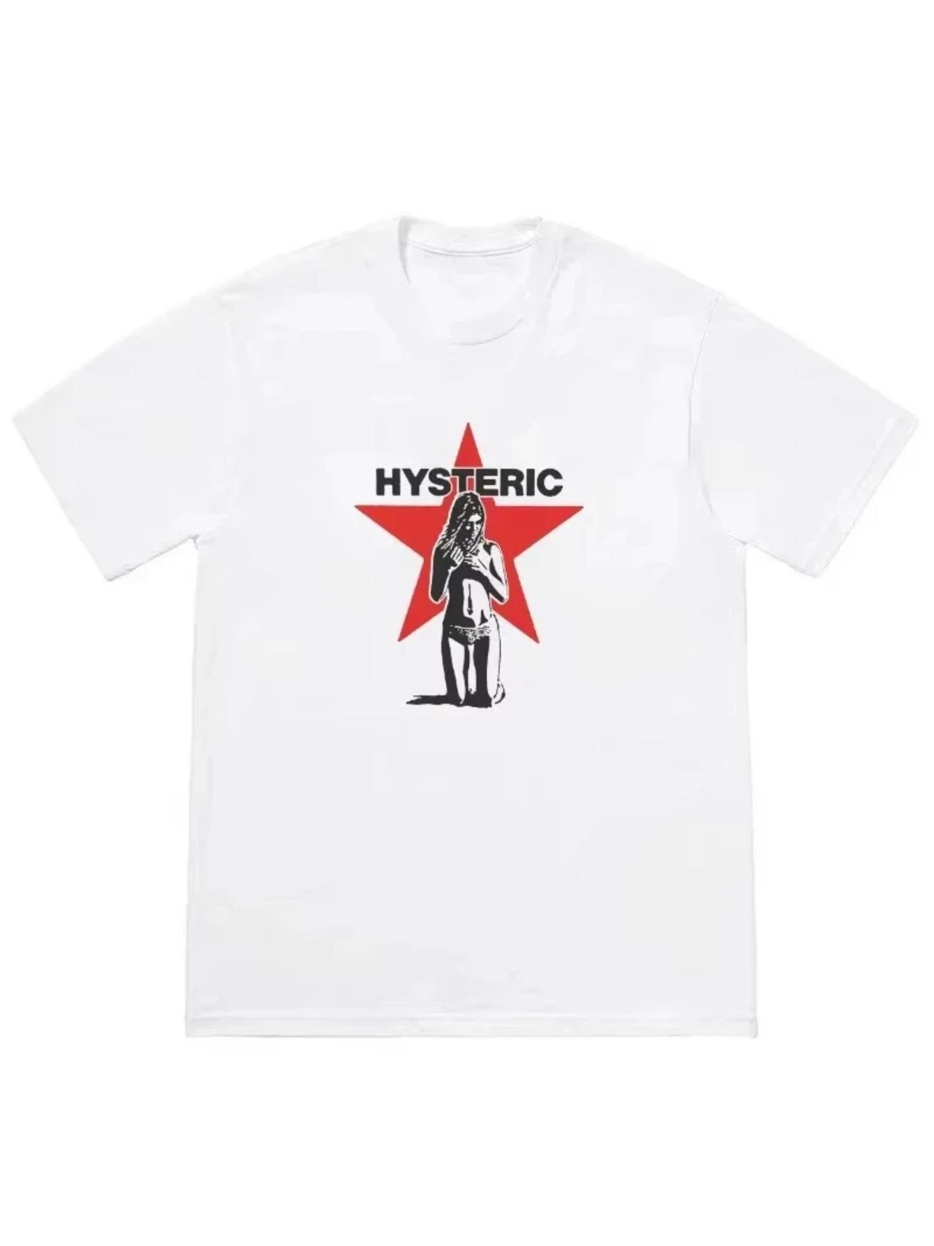 Hysteric Glamour T-shirt American Retro Tee Street Culture Tide Brand T-shirt Niche High Quality Trend Short Sleeve