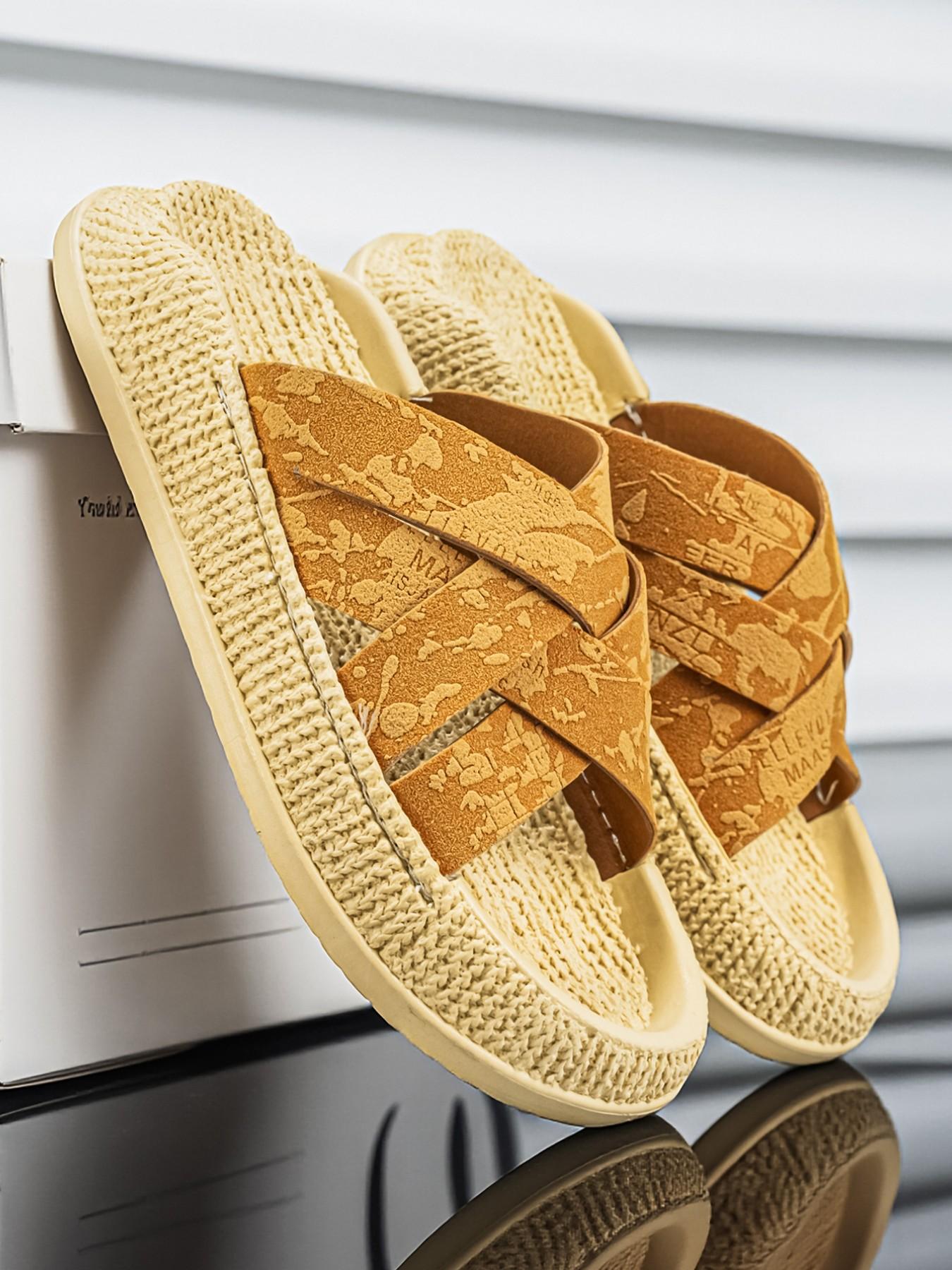 Summer Men's Sandals, Versatile Casual Slip-Ons, Soft Rubber Sole, Round Toe Design, Ideal for Beach & Driving, All-Season Comfort