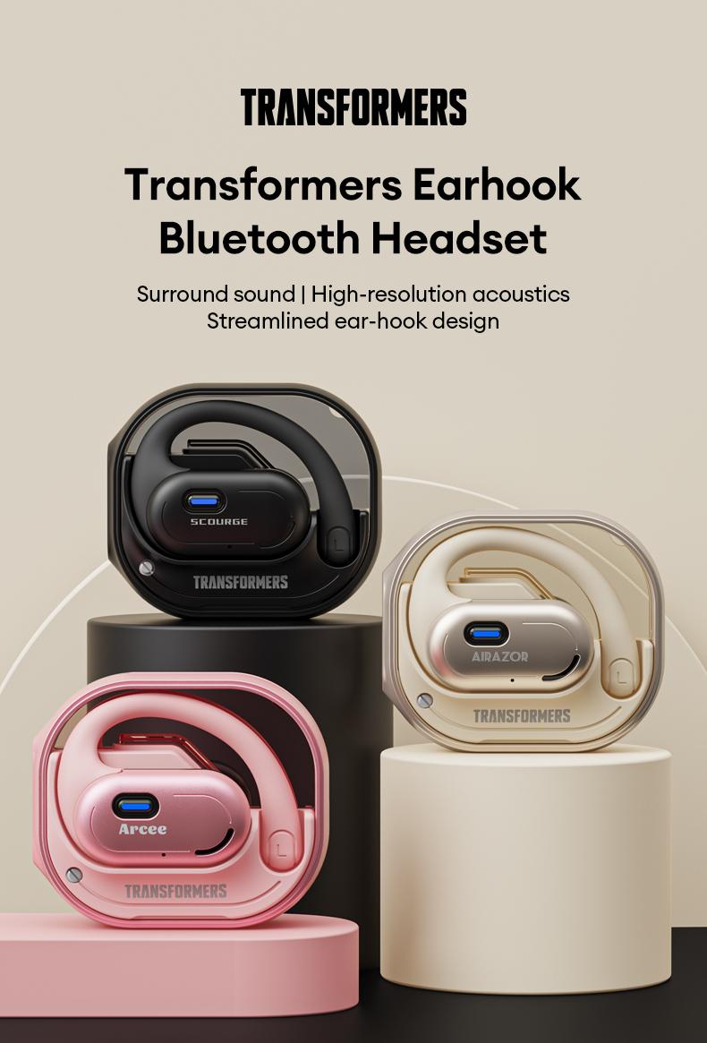 Transformers T15 OWS Wireless Bluetooth Headset 5.4 Surround Sound Streamlined Ear-hook Design Compatible With Android & IOS