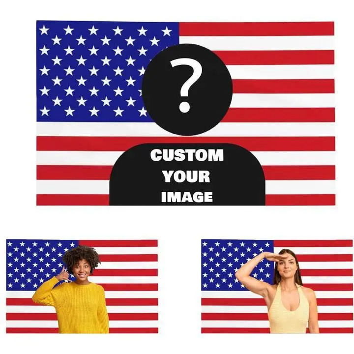 Custom America Flag 3X5 Ft Personalized Flags Design Your Image Funny Tapestry Poster For Decorate Clubs Concerts Bars University Dormitories Living Rooms Bedrooms Decoration Print Wall fathersdaygifts Decorating Decorating Photo