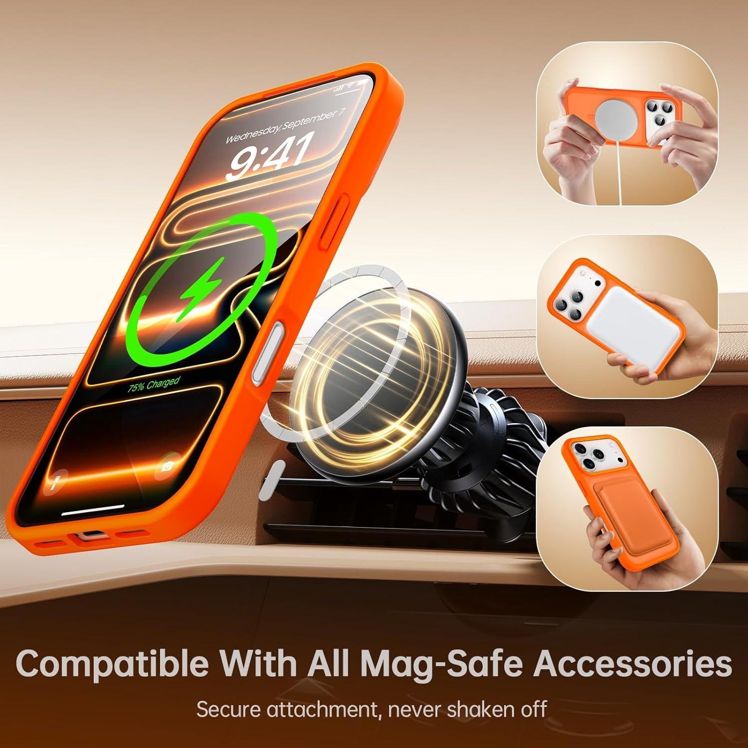Frosted Translucent Design Compatible with Magsafe, Matte for Iphone 17 Pro Max, 17 Pro, Air, And Models 16, 15, 14, 13, 12, 11 Pro Max. Simple Solid Color, Wireless Charging Compatible PC Cover