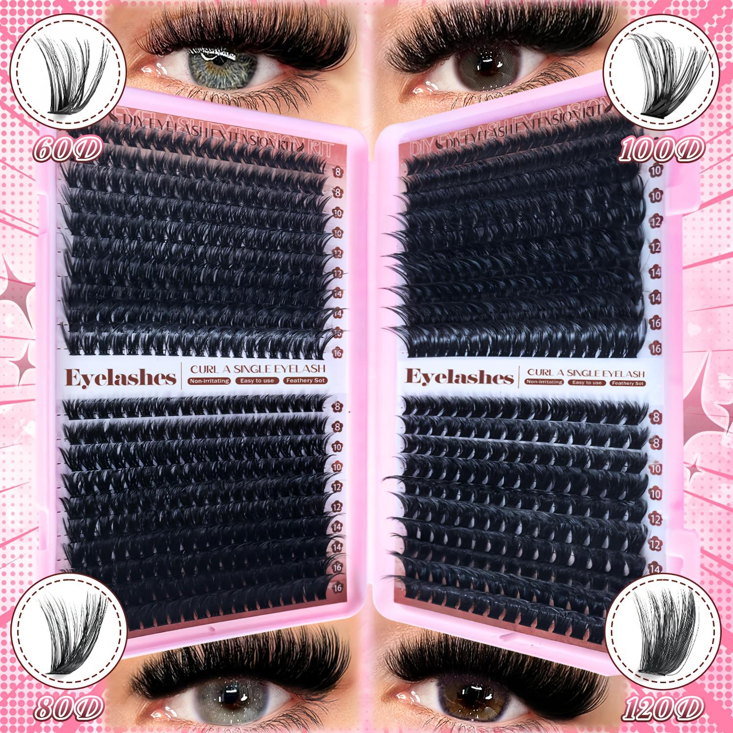 A Kit for Creating False Eyelash Extensions, Featuring a Multifunctional Eyelash Book with a Mix of 40-120D Fluffy And Dense Eyelash Clusters, Along with, a Multifunctional Tool Brush, Tweezers, And a Professional Makeup Kit to Achieve Beautiful Eye