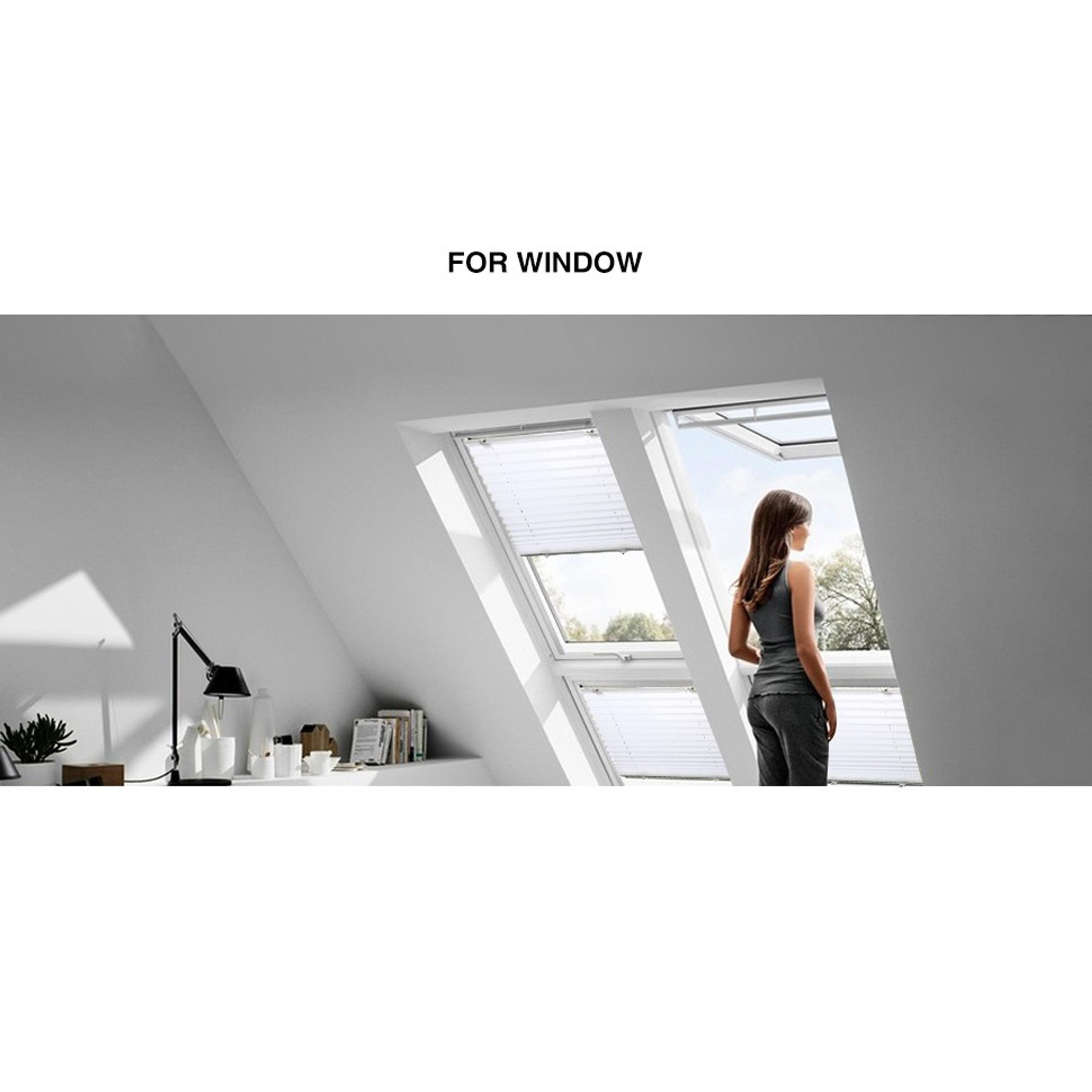 Tool-Free Cordless Pleated Shades with Suction Cups Light Filtering Top Down Bottom Up Pleated Blinds for Window Size 42" W x 64" H, White