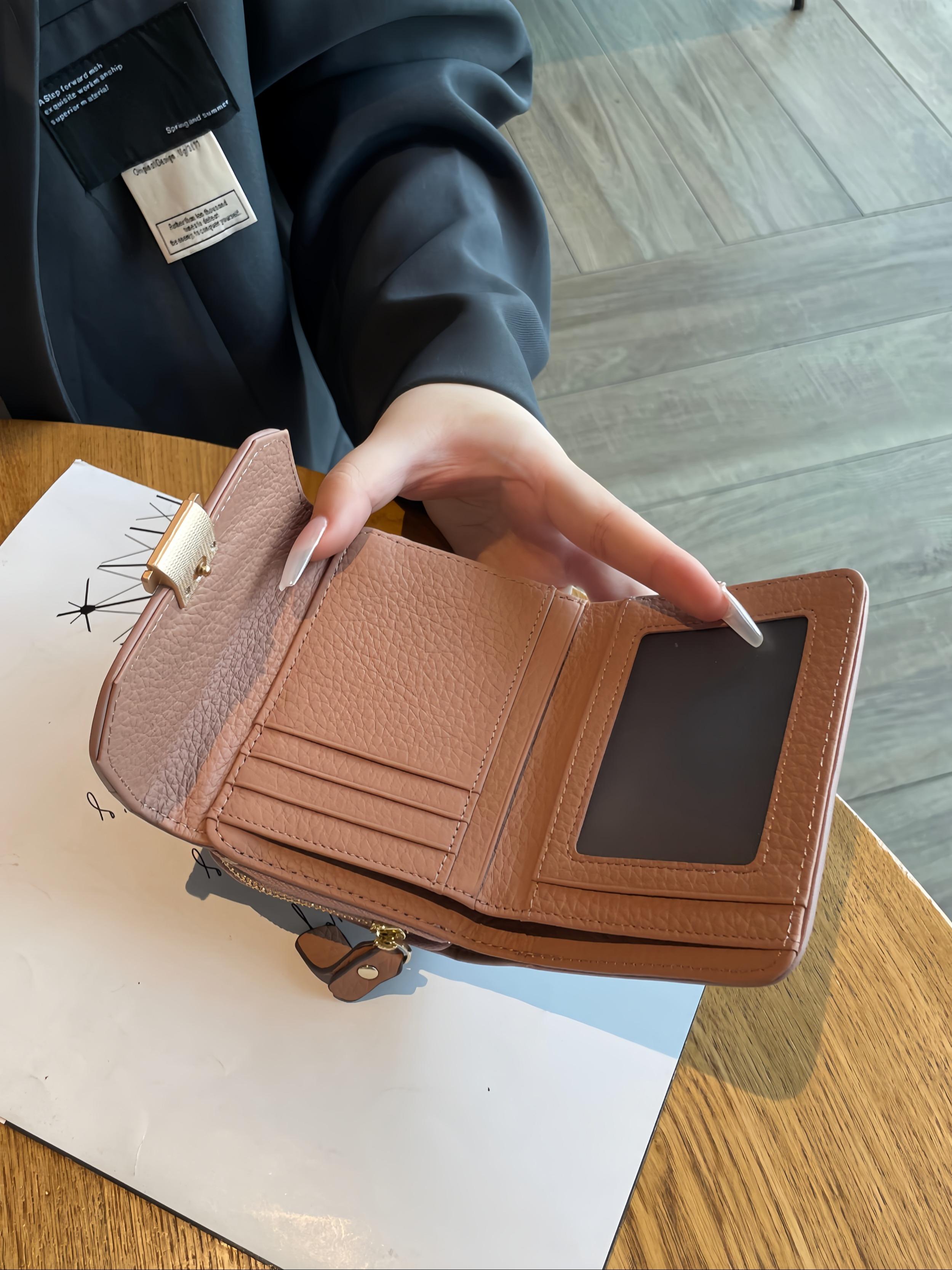 Women's Short Wallet Card Holder, New Foldable Leather Coin Purse, Unique Design High-End Small Wallet, Trendy Fashion Accessory