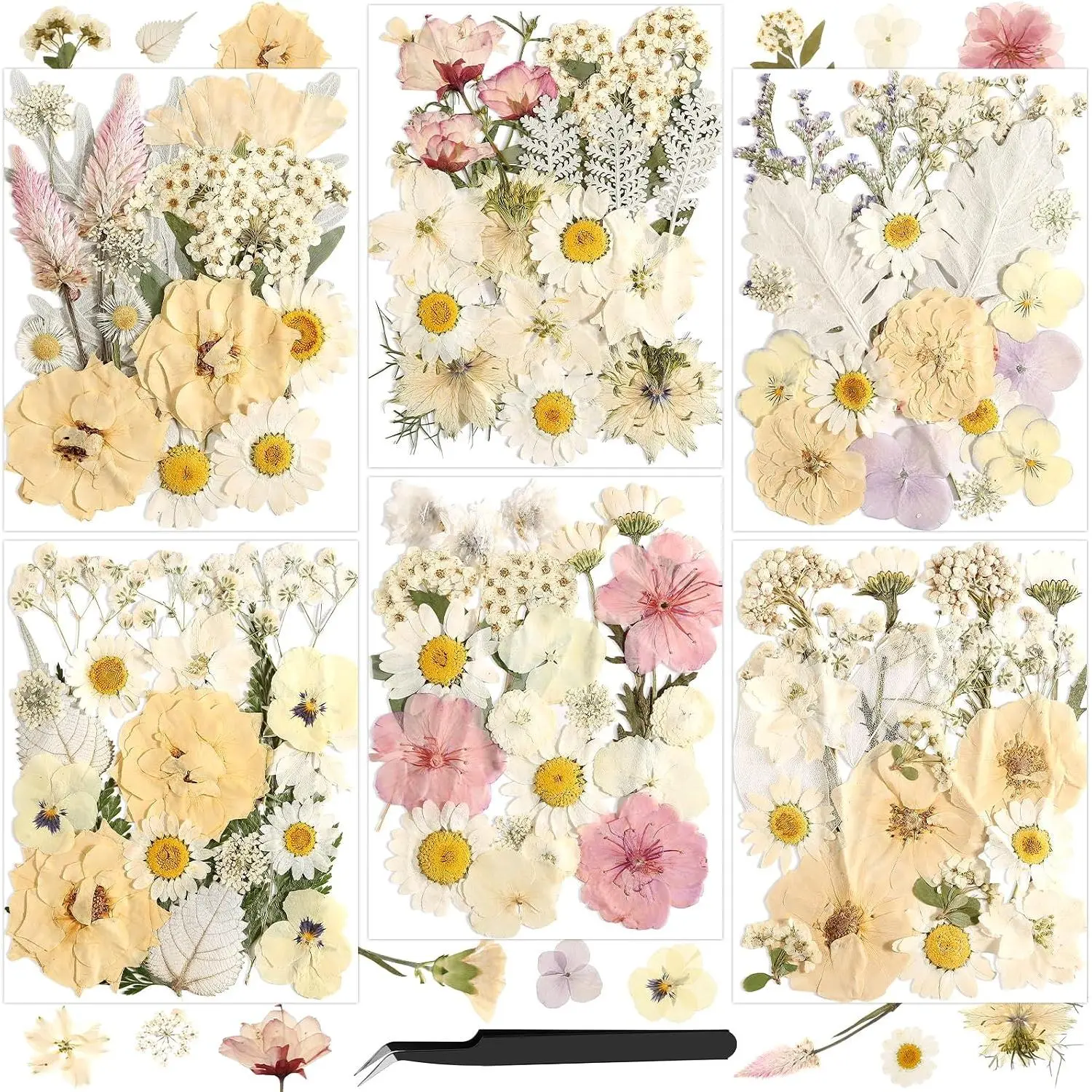 120 Pieces Natural Dried Pressed Flowers Assortment for DIY Crafts Scrapbooking Picture Frame Decoration