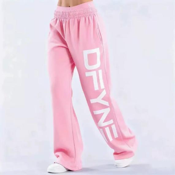 DFYNE Wide Leg Joggers - Comfy High Waisted Oversized Sweatpants, Streetwear Lounge Fit with Internal Drawcords & Side Pockets split shorts running