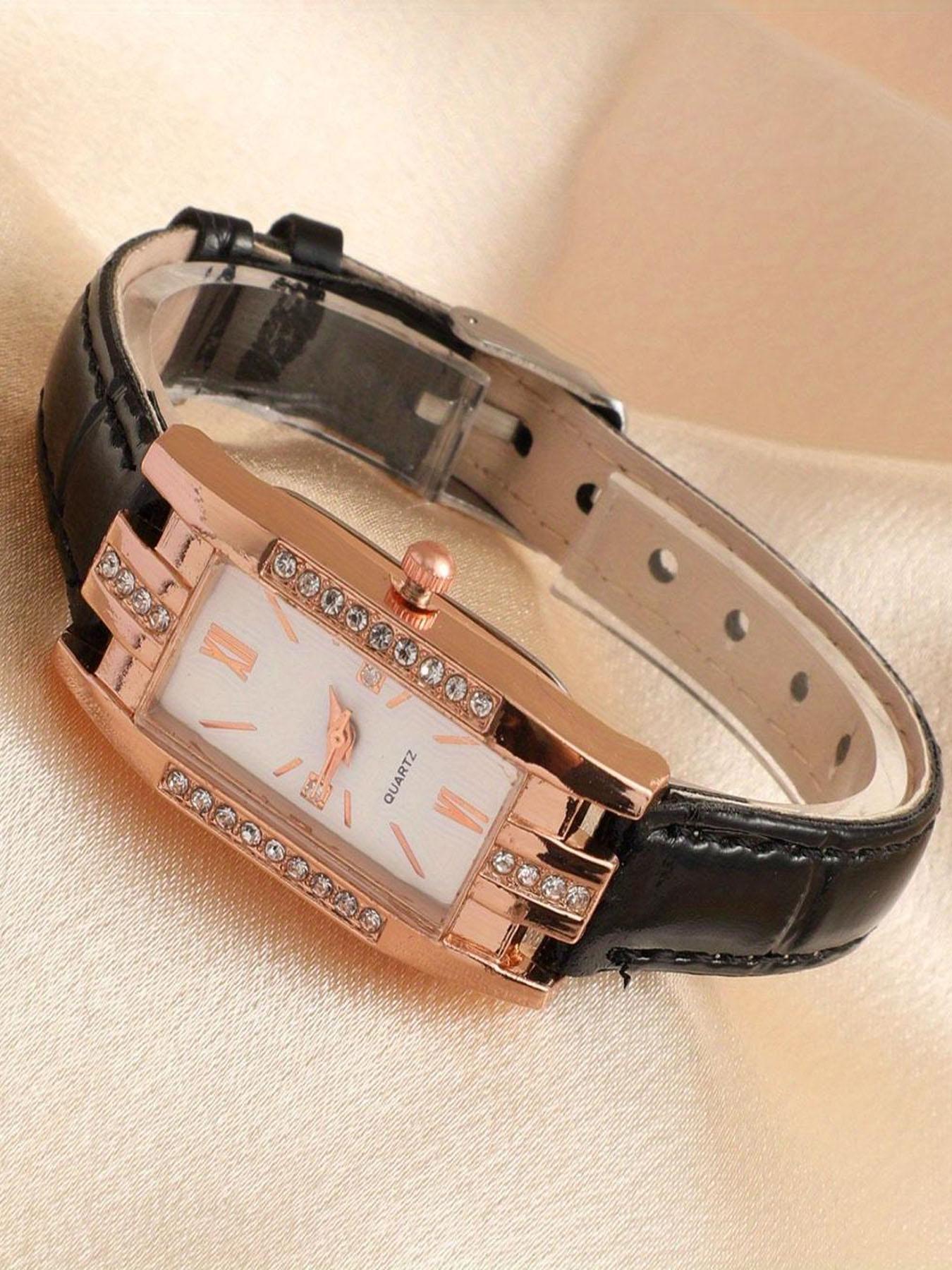 Fashionable and Elegant Women's Watches, Square Women's Quartz Leather Straps, Luxurious Women's Watches, Suitable for Gatherings and Daily Wear, Gifts for Friends