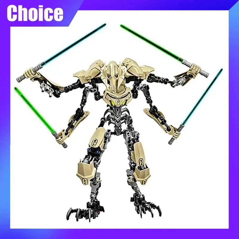 183pcs Ksz714 Star Action Figure Building Set - Anime General Grievous Robot with Lightsaber Hilt, Combat Weapon Brick Building Sets, Gifts for Anime Fans