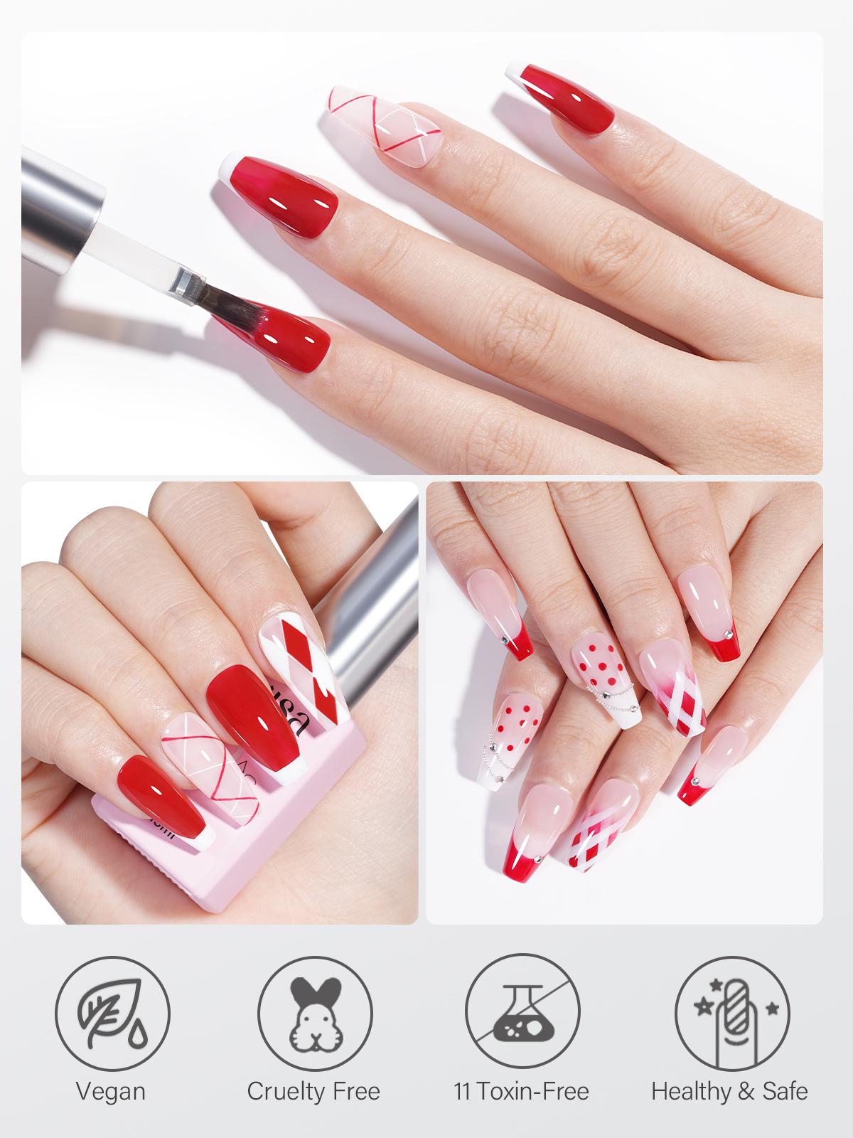 AILLSA 2pcs 15ml Long Lasting Base Gel & Top Coat Set for Nail Polish, Glossy Shine Finish, No Wipe Top Coat, DIY Nail Art Tool, Manicure Cosmetic Cutics