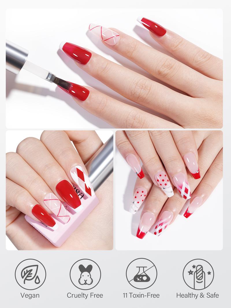 AILLSA 2pcs 15ml Long Lasting Base Gel & Top Coat Set for Nail Polish, Glossy Shine Finish, No Wipe Top Coat, DIY Nail Art Tool, Manicure Cosmetic Cutics