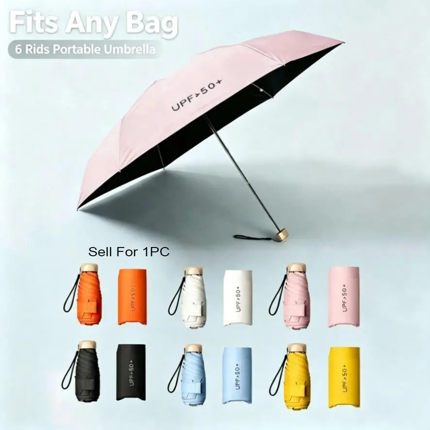 Women’s Ultra-Light Mini Commuter Umbrella, Compact Portable UV Blocking Parasol, All-Weather Sun & Rain Dual Use, 1pc, Lightweight Waterproof Umbrella