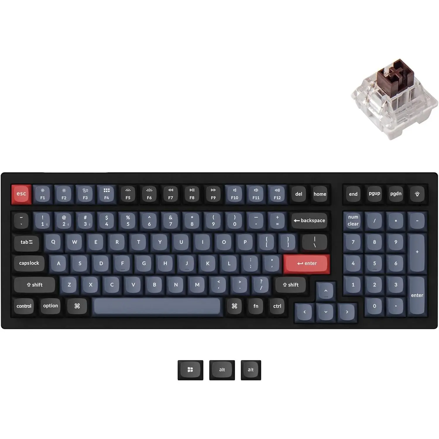 K4 Pro Custom  Mechanical Keyboard, 100  Hot-swappable QMK/VIA Programmable Macro with K Pro Brown  RGB Backlit Compatible with  Windows Linux - Black