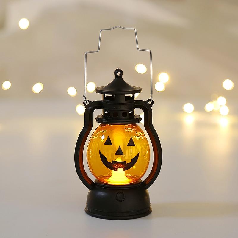 Halloween Pumpkin Oil Lantern, /box LED Hanging Light, Retro Hanging Light for Holiday Party, Perfect for Festive Decorations, Ornaments
