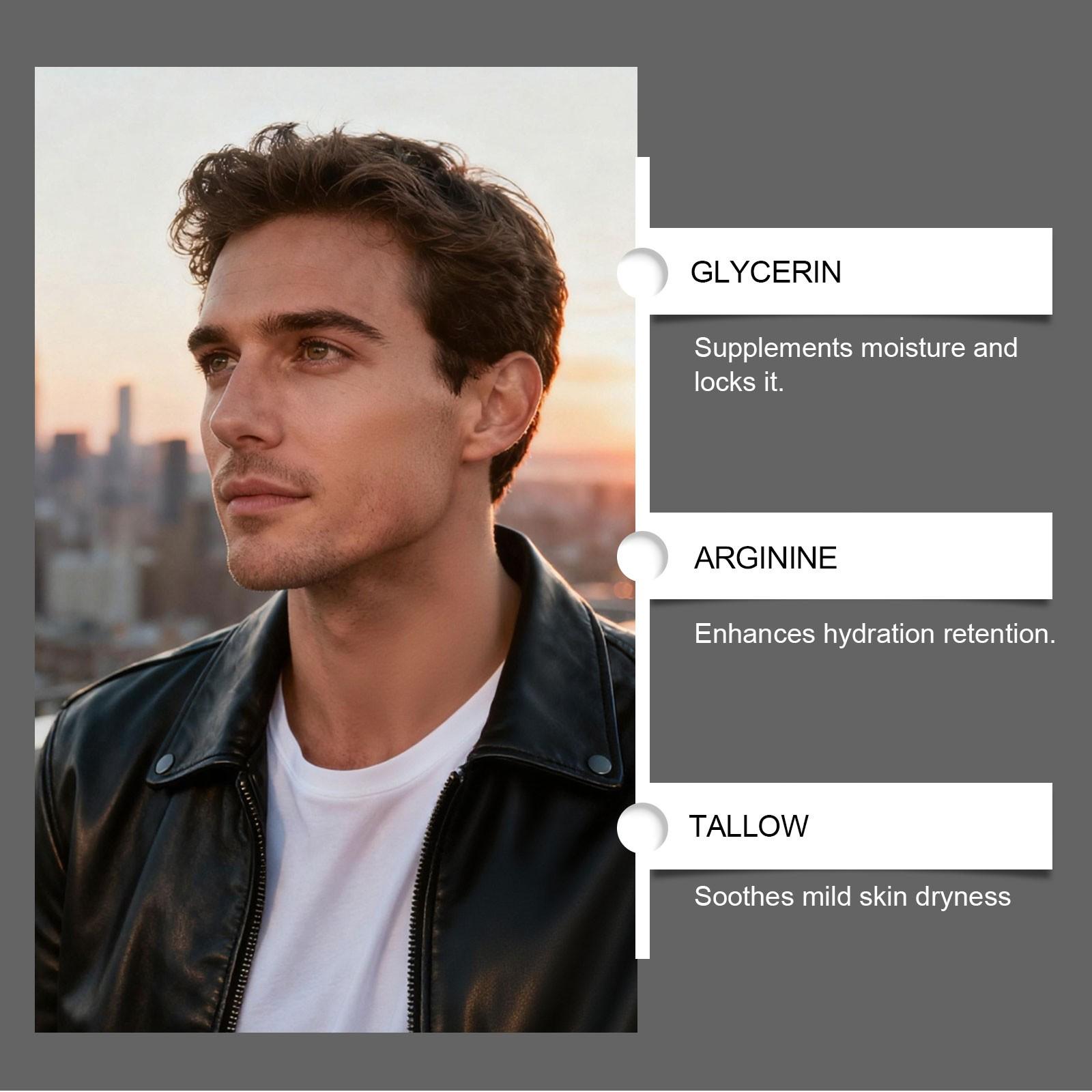 Men's Facial Moisturizer, Gentle Ingredients, Smooth and Easy to Spread, Elastic and Fine Skin Care, Hydrating and Nourishing Formula