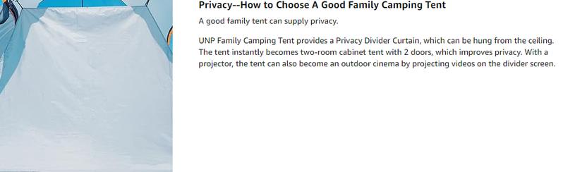 UNP Camping Tent 10-Person-Family Tents, Parties, Music Festival Tent, Big, Easy Up, 5 Large Mesh Windows, Double Layer, 2 Room, Waterproof, Weather Resistant, 18ft x 9ft x78in