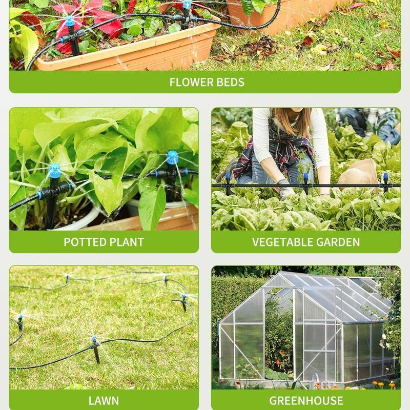 Automatic Drip Irrigation Kits with Water Timer, Quick Connector for Garden Watering, Easy Programmable Hose Timer for Outdoors, Garden Irrigation System, Automatic Watering Devices