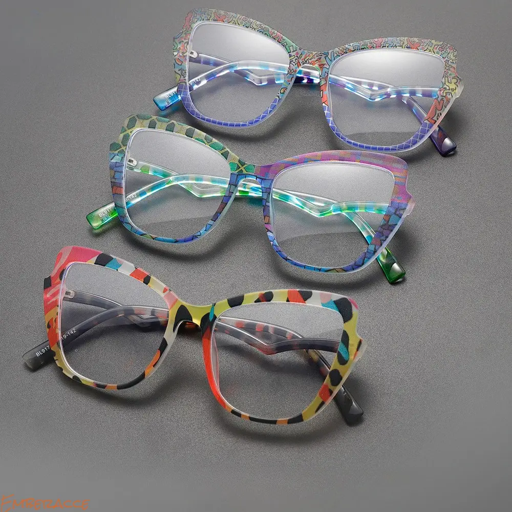 Boho Cat Eye Glasses for Women, Retro Leopard Print Eyewear, Colorful PC Frame Fashion Glasses, Vintage Inspired Statement Frames, Lightweight Comfortable Daily Wear Glasses for Casual Outfits, All Season Style