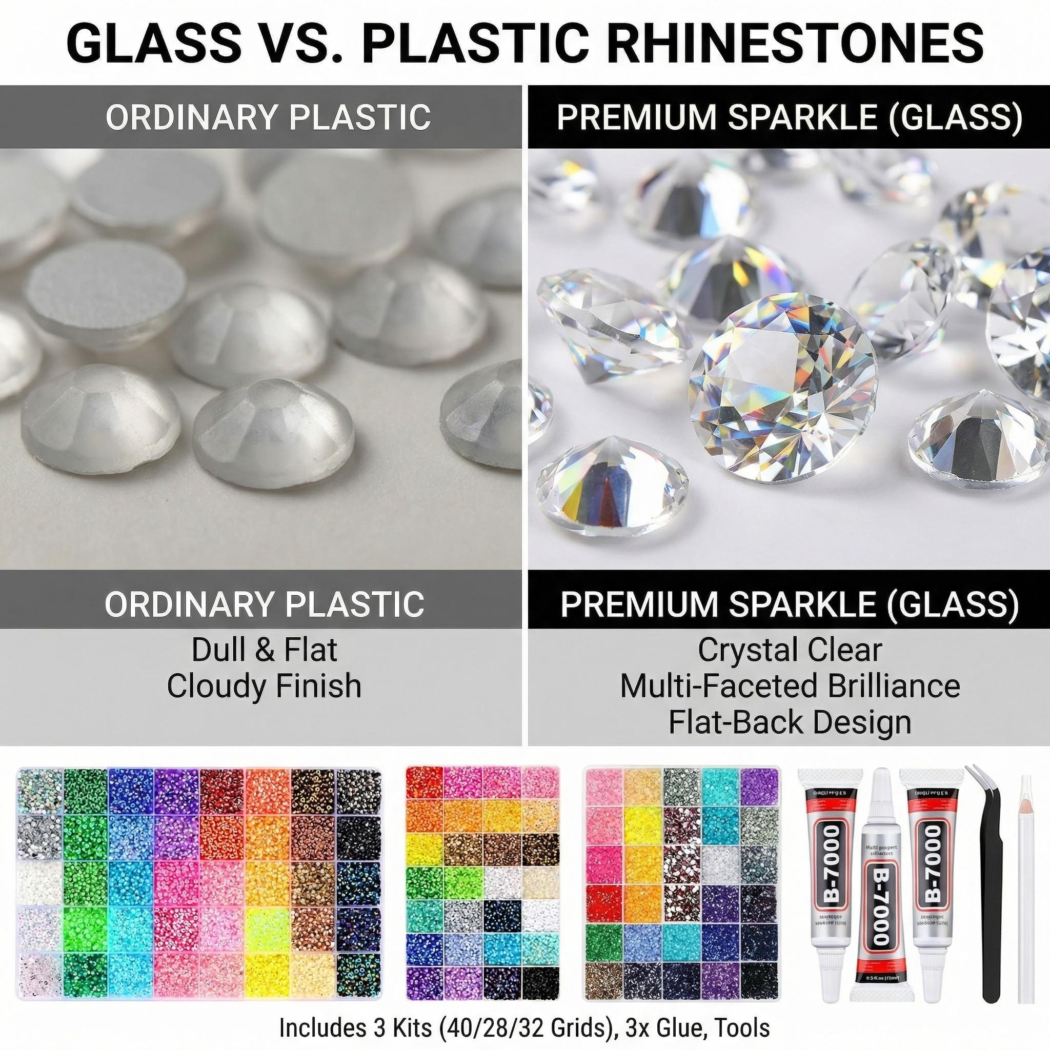 32000Pcs Jelly Rhinestones for Bedazzling Kit, 40-Color 3mm Flatback Resin Gems, DIY Nail Art Craft S