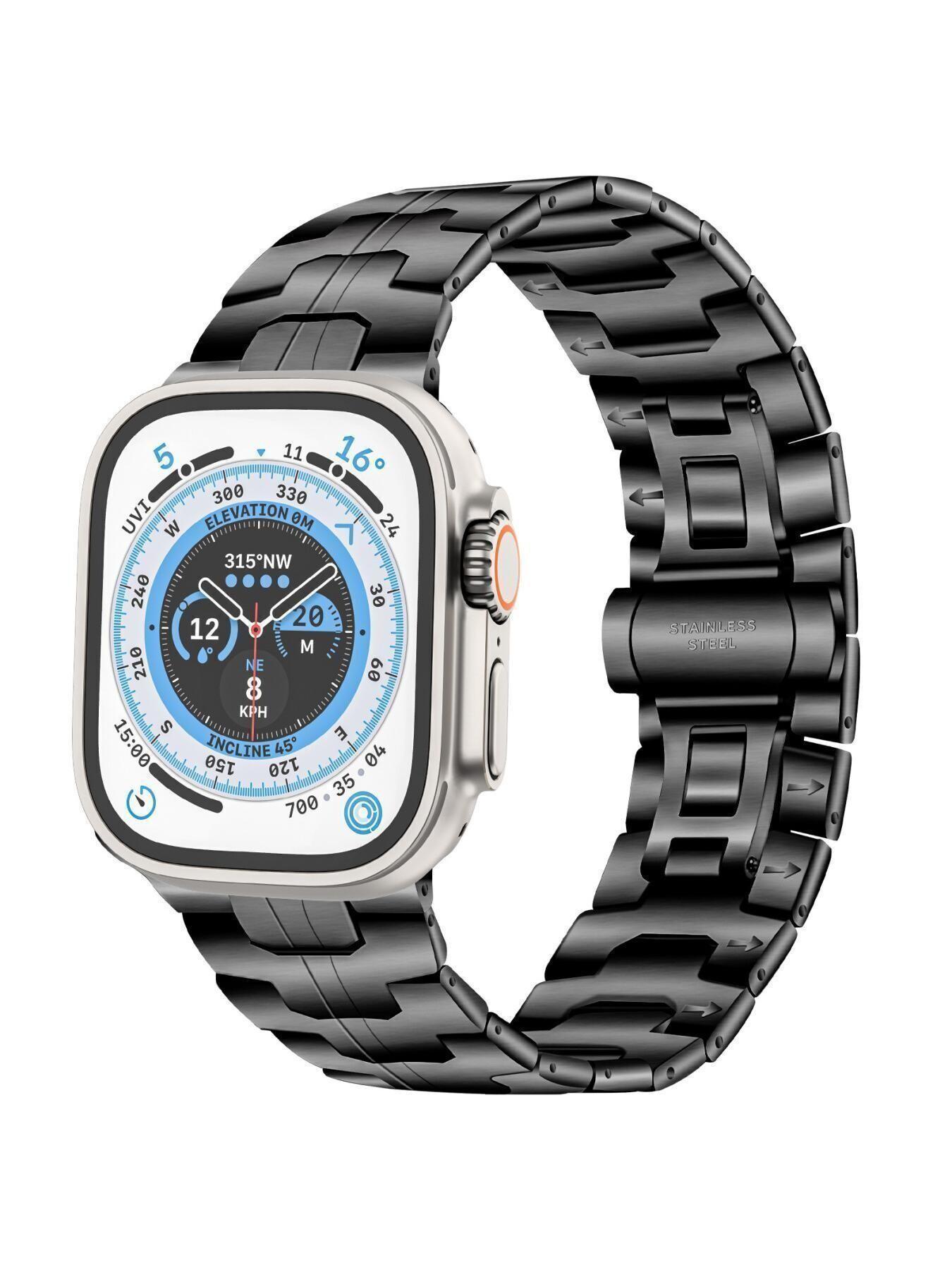 Iron Man Stainless Steel Butterfly Buckle Watch Strap for Apple Watch Series 1-11 and Ultra 2