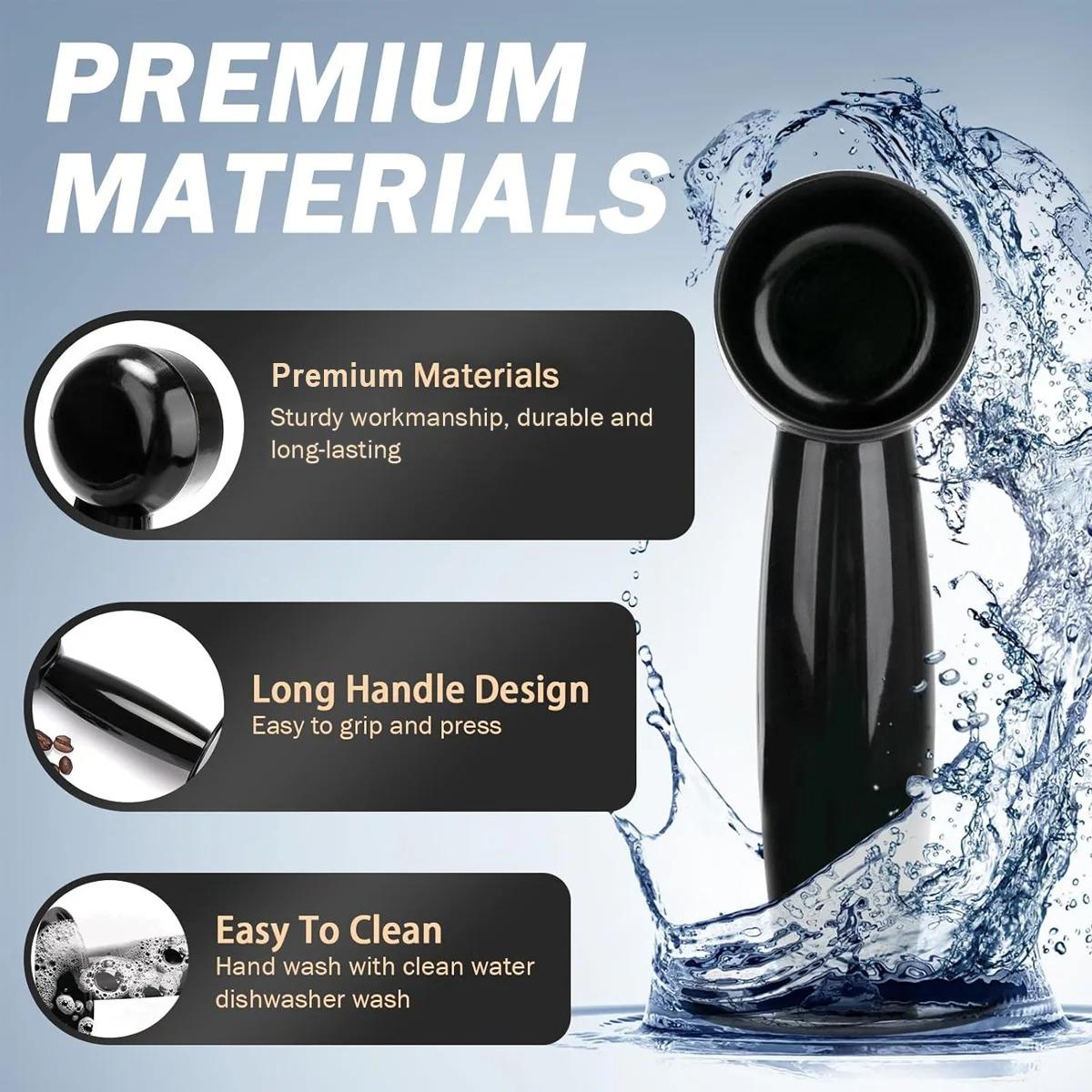 2-In-1 Espresso Coffee Bean Spoon, Multifunctional Plastic Coffee Measuring & Tamping Spoon, Reusable Standing Coffee Scoop, Coffee Making Tool