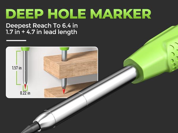 Nicpro Carpenter Pencil with Sharpener, CP3000 Pink Carpenter Mechanical Pencil with Refills, Deep Hole Marker for Construction, Heavy Duty Construction Pencil, Woodworking Tool for Architect Marking