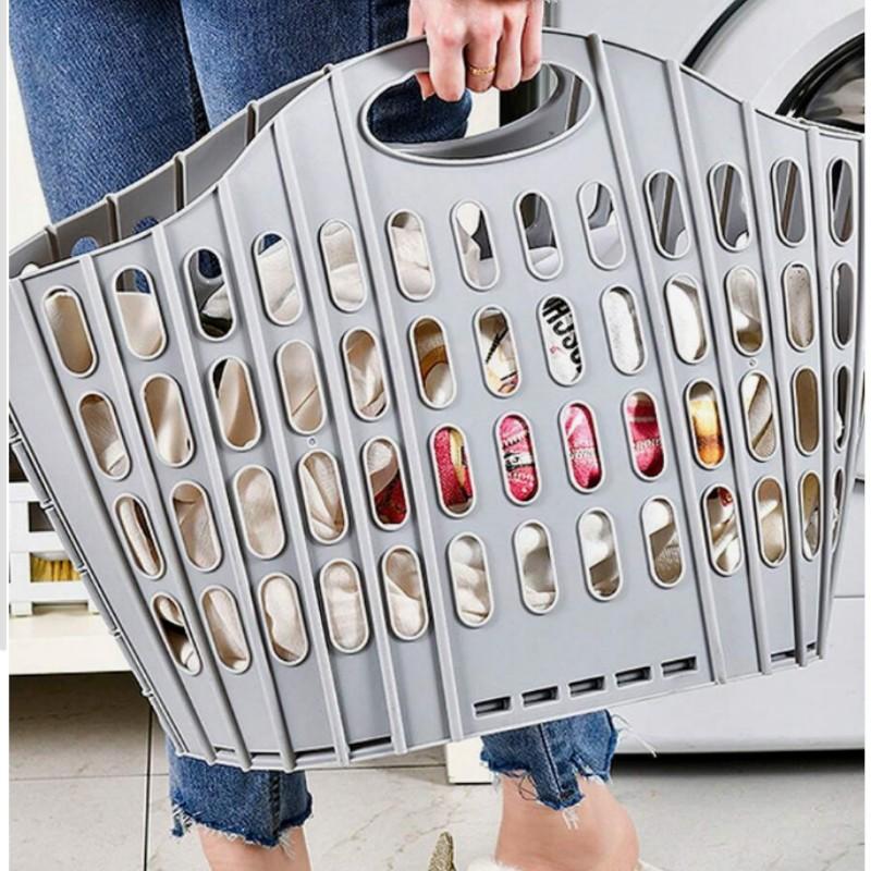 Modern Foldable Laundry Basket, Wall-Mounted Portable Multi-Layer Dirty Clothes Storage Box, Polypropylene Square Laundry Basket for Home Bathroom