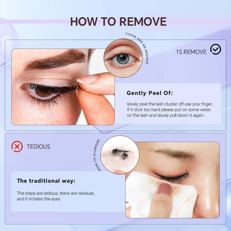 Maxfull Glueless Lashes Bendable Invisible Band Super Strong Hold Lash Clusters Kit 10-18mm DIY Self Adhesive All‑Day Hold Eyelashes Extensions Kit D Curl Anime&Natural Dual Style Fluffy Wispy Pre-Glued Eyelash Beginner-Friendly Press‑On & Easy Remove