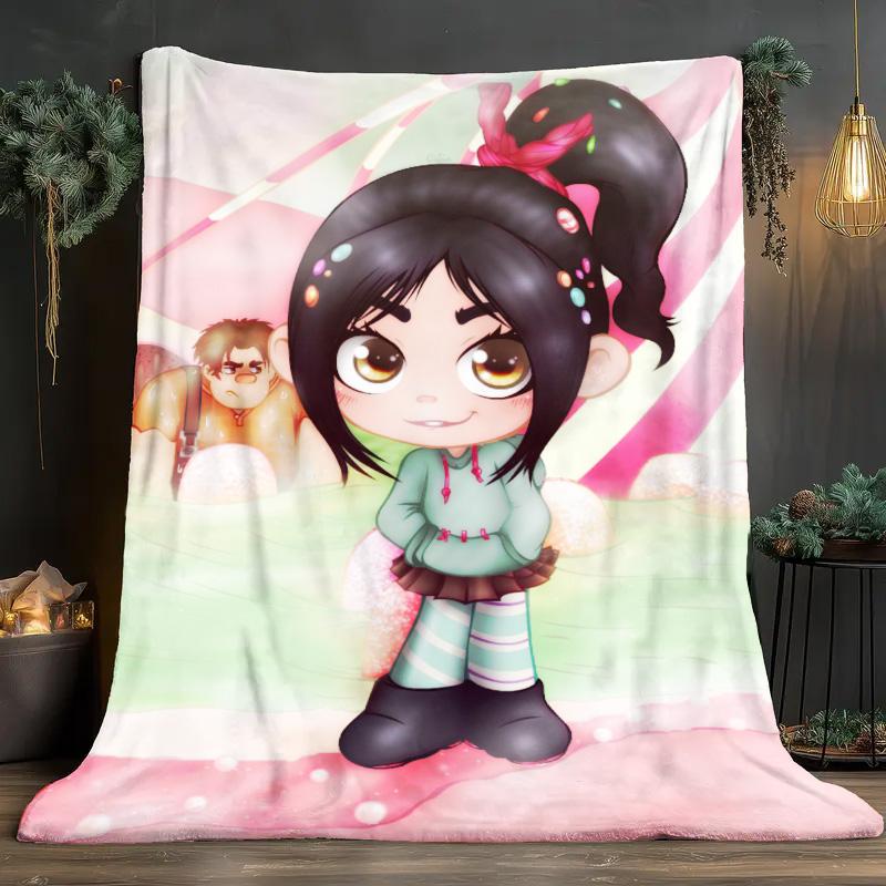 Sweet Vanellope Theme Prints Soft and comfortable home blankets, Cartoon pattern blanket, perfect Christmas gifts for friends and besties. Super soft heat-pressed blankets. Y251212357