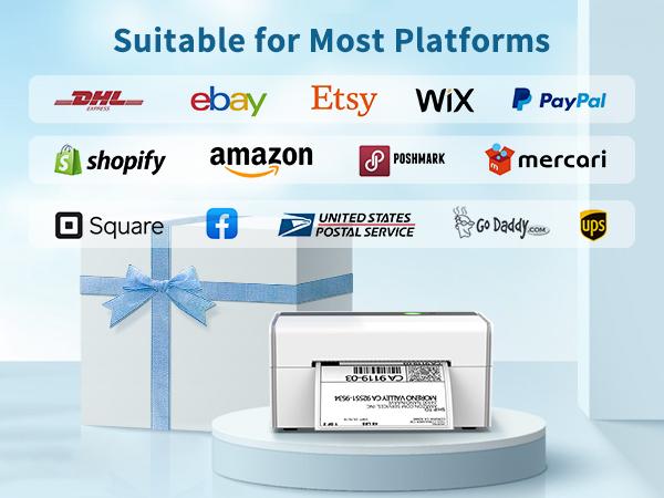 JADENS Bluetooth Shipping Label Printer, Wireless Thermal Printer for Small Business & Package, USPS, UPS, Compatible with Phone, iPad, PC JADENS Bluetooth Shipping Label Printer, Wireless Thermal Printer for Small Business & Package, USPS, UPS, Compatible with Phone, iPad, PC