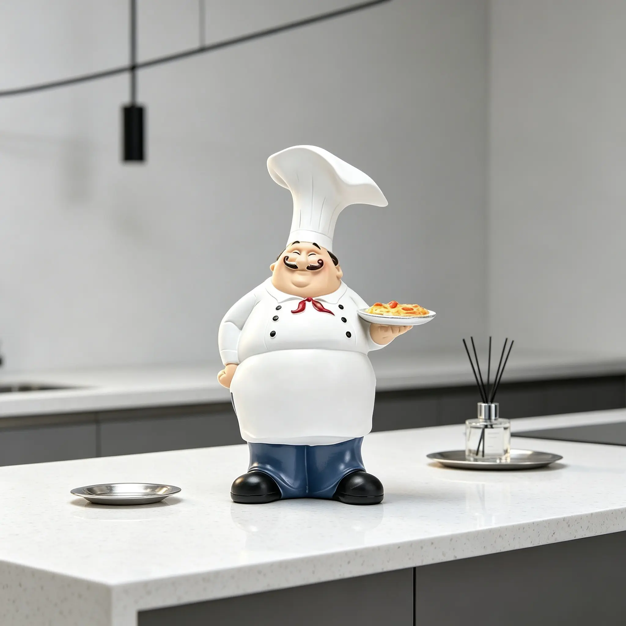 American Country Style Creative Resin Chef Ornament, Cute Chef Ornament, Kitchen Ambience Ornament, Stylish Decorative Functional Ornament for Home, Restaurant and Cafe