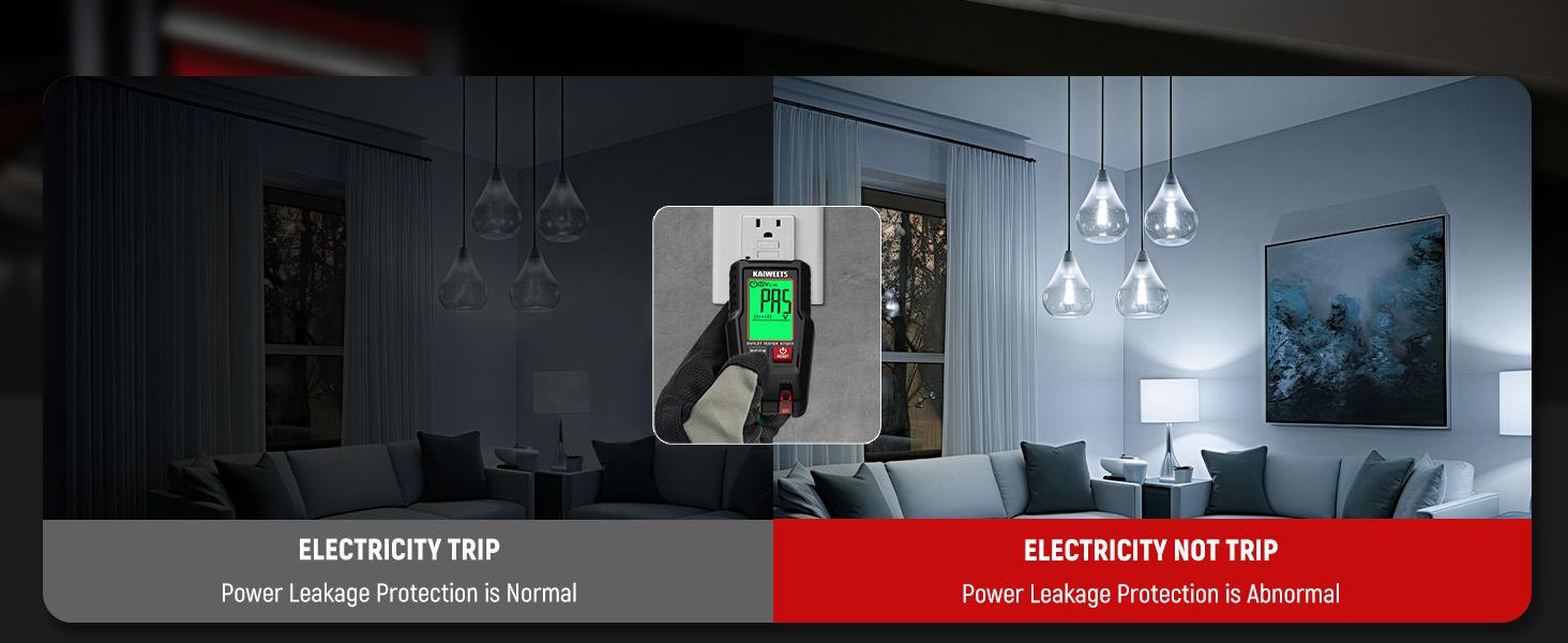 GFCI Outlet Tester with LCD Display, 3-Prong Receptacle Wiring Detector, Voltage Checker, Auto Hold, Diagnostic Tool for 120V AC Home Outlets