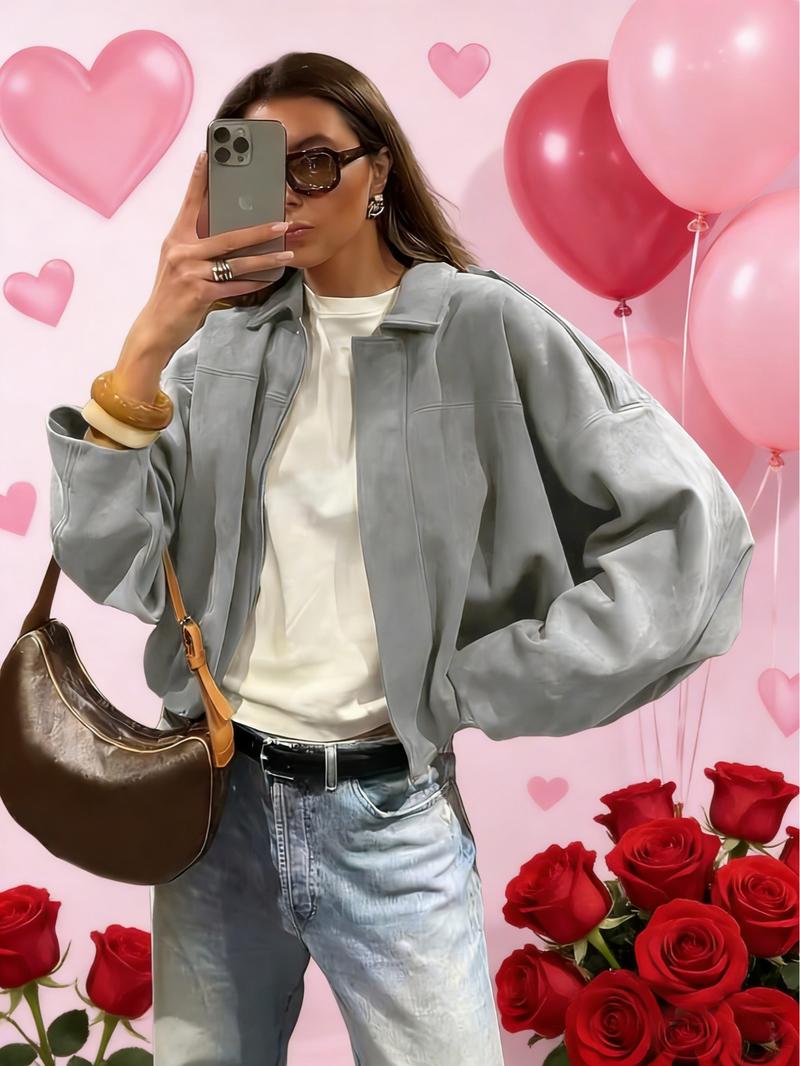 Women's Military Jacket, Army Green Loose Fit Coat For Spring & Autumn Women's Military Jacket, Army Green Loose Fit Coat For Spring & Autumn