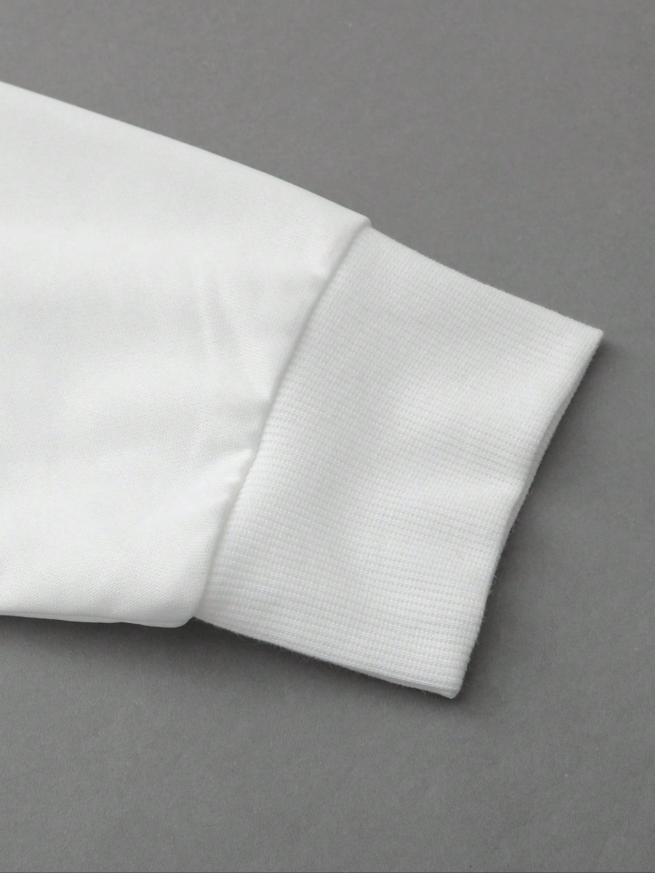 Men's Graphic Sweatshirt with Letter and Cross Print, Loose-Fitting Fall & Winter Pullover, Casual Angel Design Long Sleeve Top