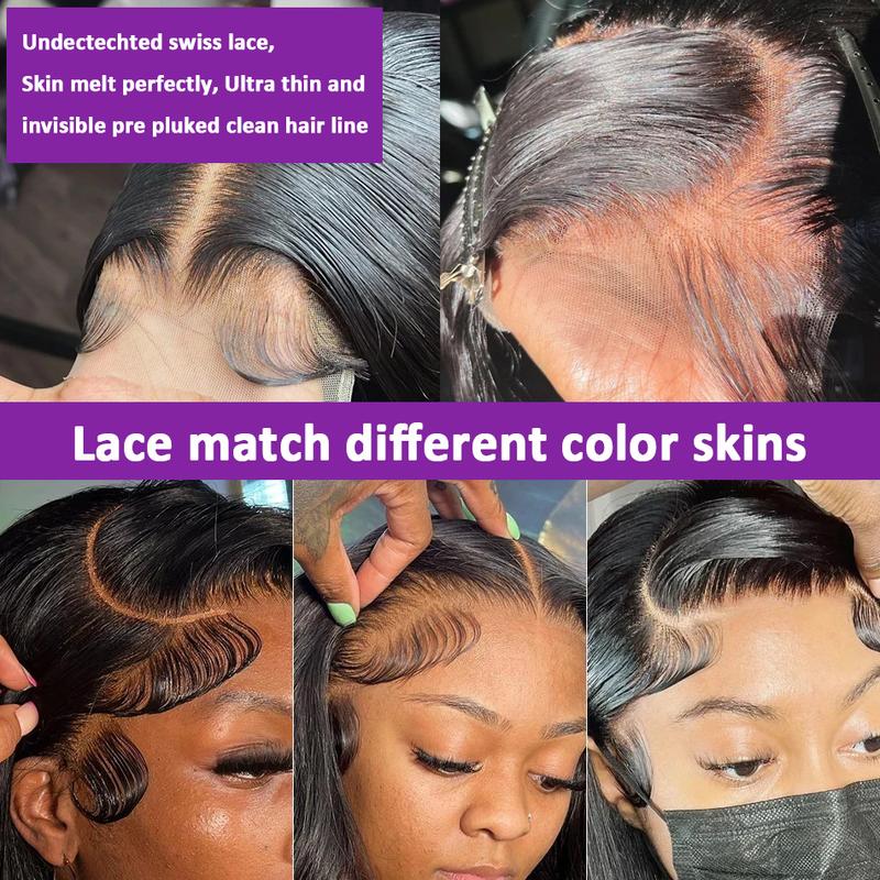 Bling Hair 13x6 HD Transparent Lace Front Real Hair Wigs Pre Plucked For Women Straight Remy Real Hair Lace Frontal Wigs