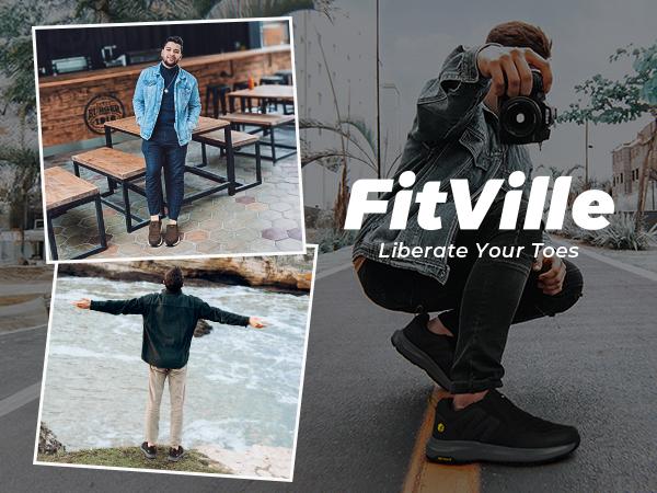 FitVille Men's Wide Trails Hiking Shoes for Men,  Slip-On Walking Shoes Trekking Hiking Sneakers with Arch Support Outdoor Explorer