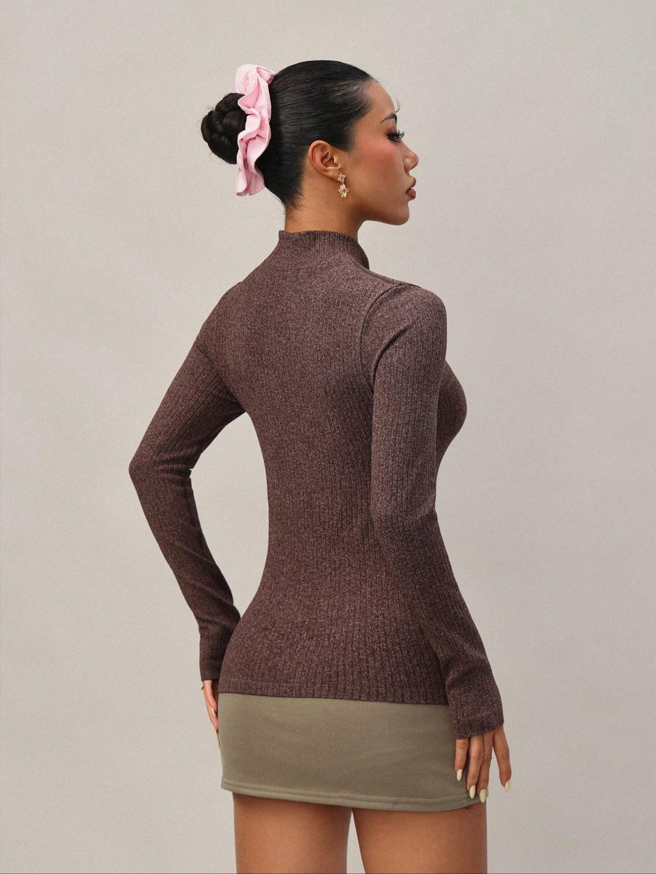 Women's Seamless High Stretch Knit Stand Collar Zipper Cardigan Jacket, Sports Yoga Jacket, Yoga Fitness Sport Comfort Spring Summer Outerwear, Yoga Jacket Top