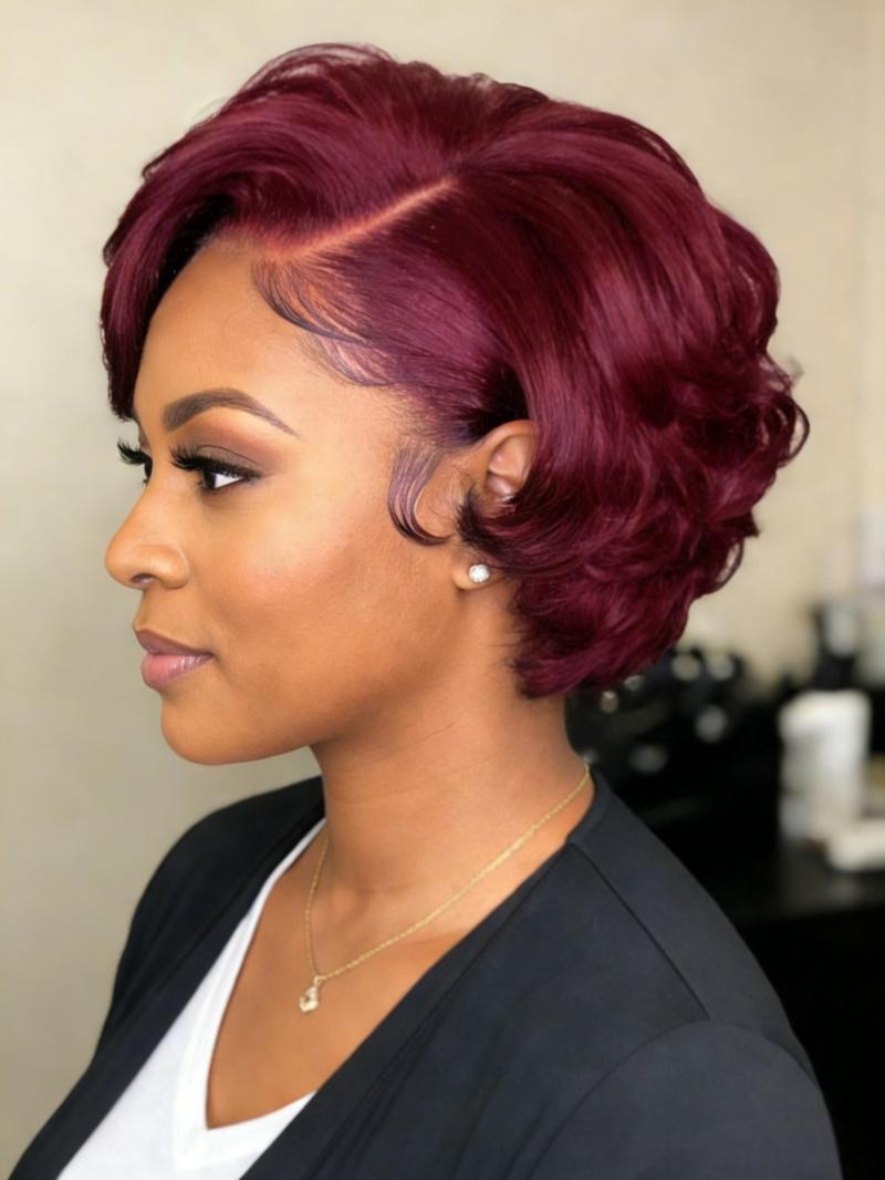 13x4 Lace Front Wigs Human Hair Pixie Cut Wig, Pre Plucked 8 Inch Short Body Wave Bob for Women, Glueless Curly Wig, Curly Short Wigs for Stylish Looks