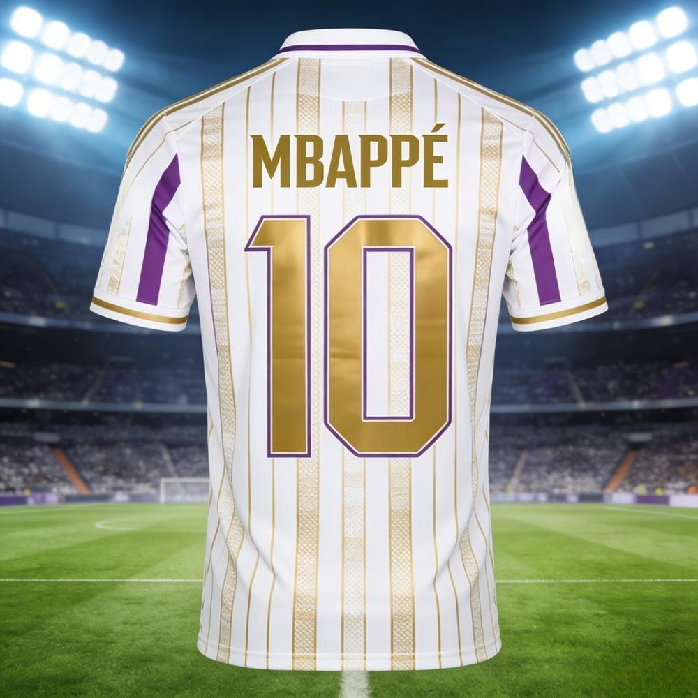 2026 Hot Sale Mbappé #10 Purple-White Striped Jersey Stadium Crowd Vibe Premium Stylish Apparel for Fans of The Star Forward