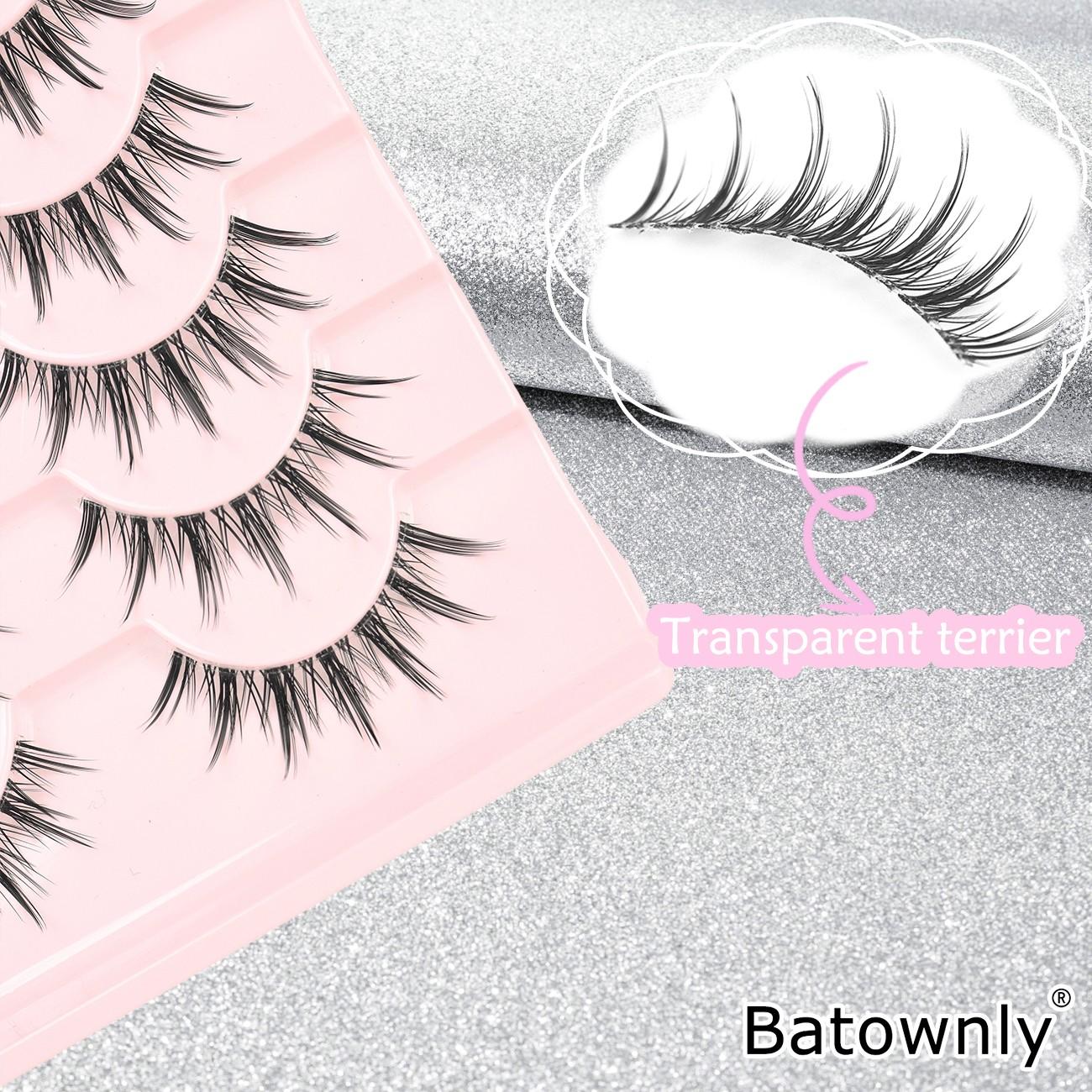 6 Pairs Natural Fluffy False Eyelashes, Pointed Fairy Cluster Design, Long-Lasting Fake Lashes for Daily Use, Perfect for Beginners