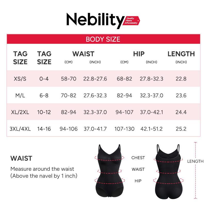Nebility Women's Basic Comfortable V Neck Sleeveless Camisole Bodysuits Tops Minimalist Womenswear for All Season Bust Bodysuit High Compression Shapewear Shapewear Lady Body Sculpting Compression