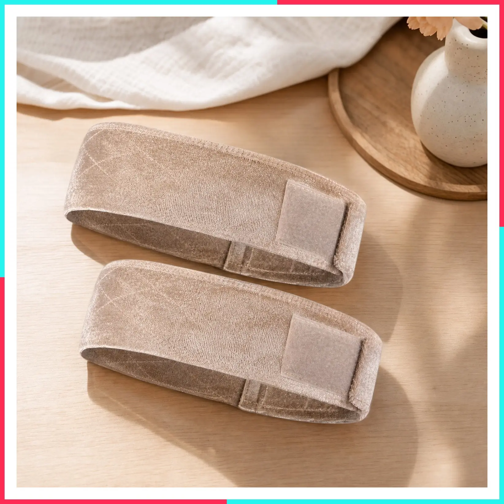 Non Slip Velvet Wig Grip Headband, 2 PCS, Tan