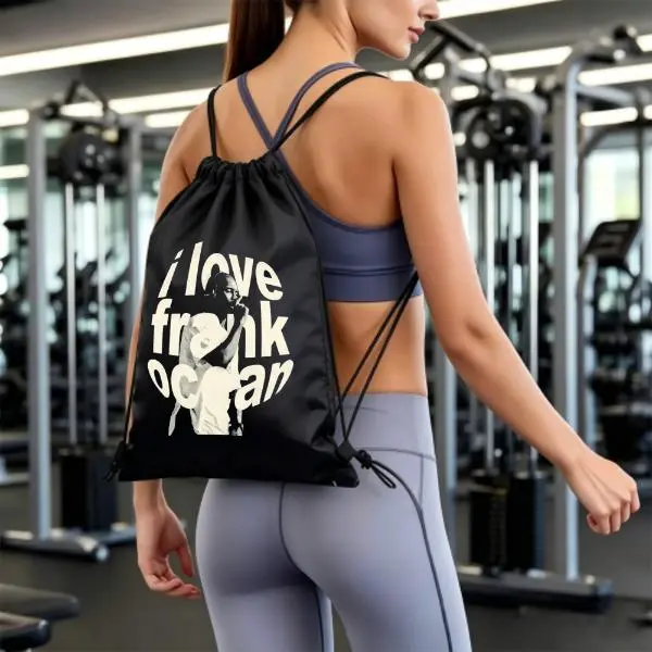 Frank Ocean Drawstring Gym Bag - I Love Frank Ocean Album Meme Waterproof Sack, Blonde Aesthetic R&B Fan Gear with Gym Storage, Outdoor Sack Sport Gift for Hip Hop Enthusiasts Sackpack backtoschoolshopping
