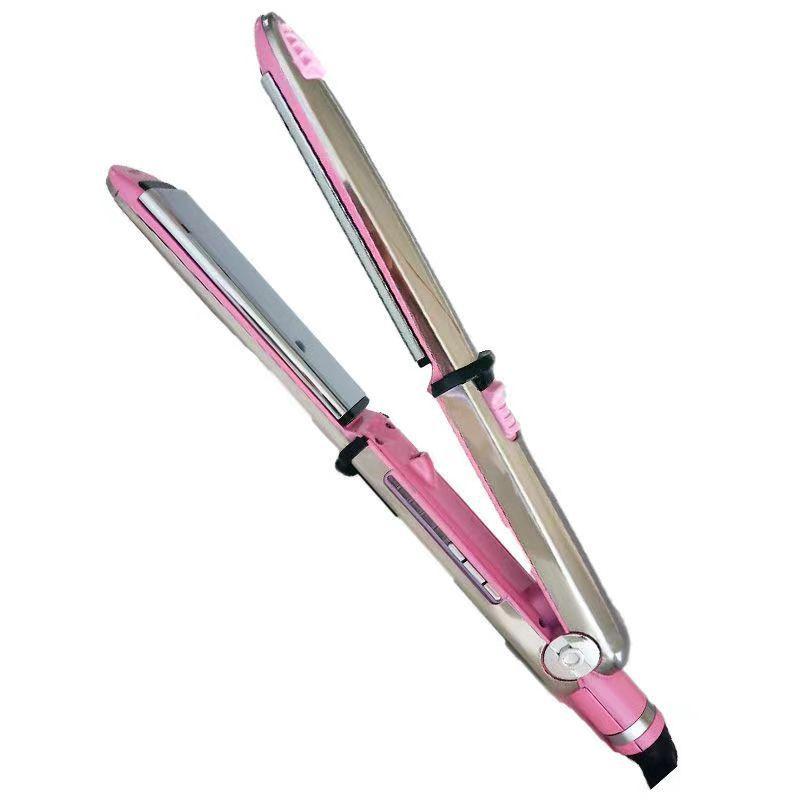 Professional Straightener, Stainless Steel Titanium Flat Iron, Temperature Control, Ceramic Heating, Us Plug, Model Dm-681