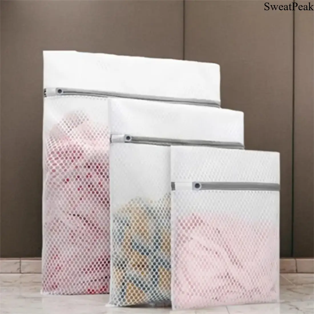 3 Pack Mesh Laundry Bags for Washing Machine, Durable Zipper Laundry Bags with Breathable Design, Reusable Clothes Washing Bags for Blouses, Hosiery, Socks and Delicates, Laundry Organizer Essentials for Home, Dorm and Travel