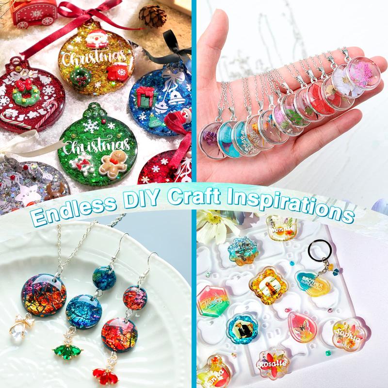 21-Cavities Keychain Resin Molds with Hole, 4 Sizes 2.95'' 2.76'' 2.36'' 1.97'' Flat Circle Round Silicone Molds for Resin, Epoxy Resin Molds for DIY Christmas Ornaments,Wedding Favor- LET'S RESIN