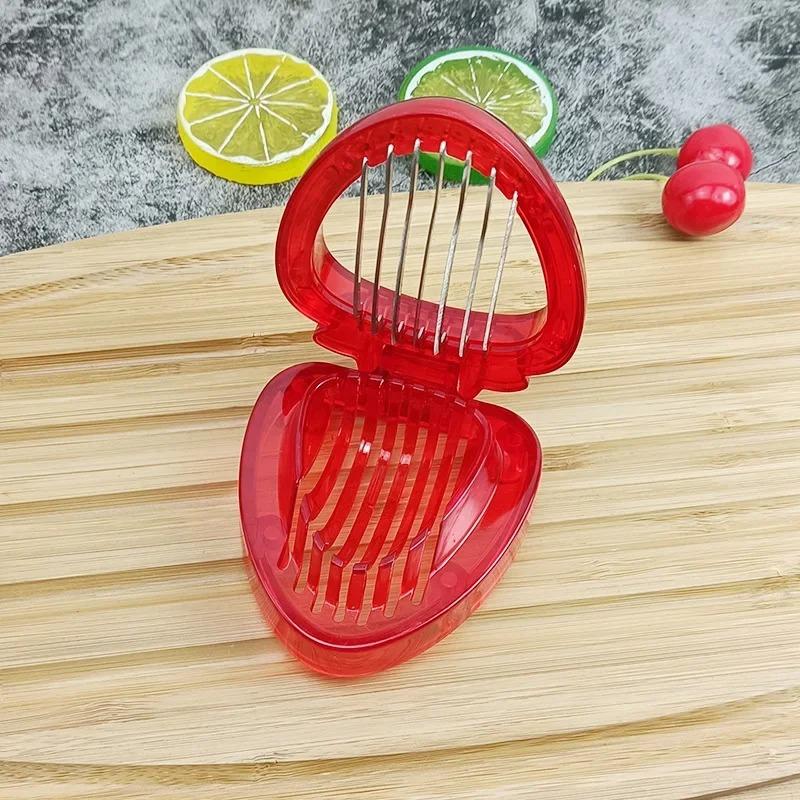 1pc stainless steel strawberry slicer cream cake decorating tool date slicer egg cutter kitchen creative kitchen gadget