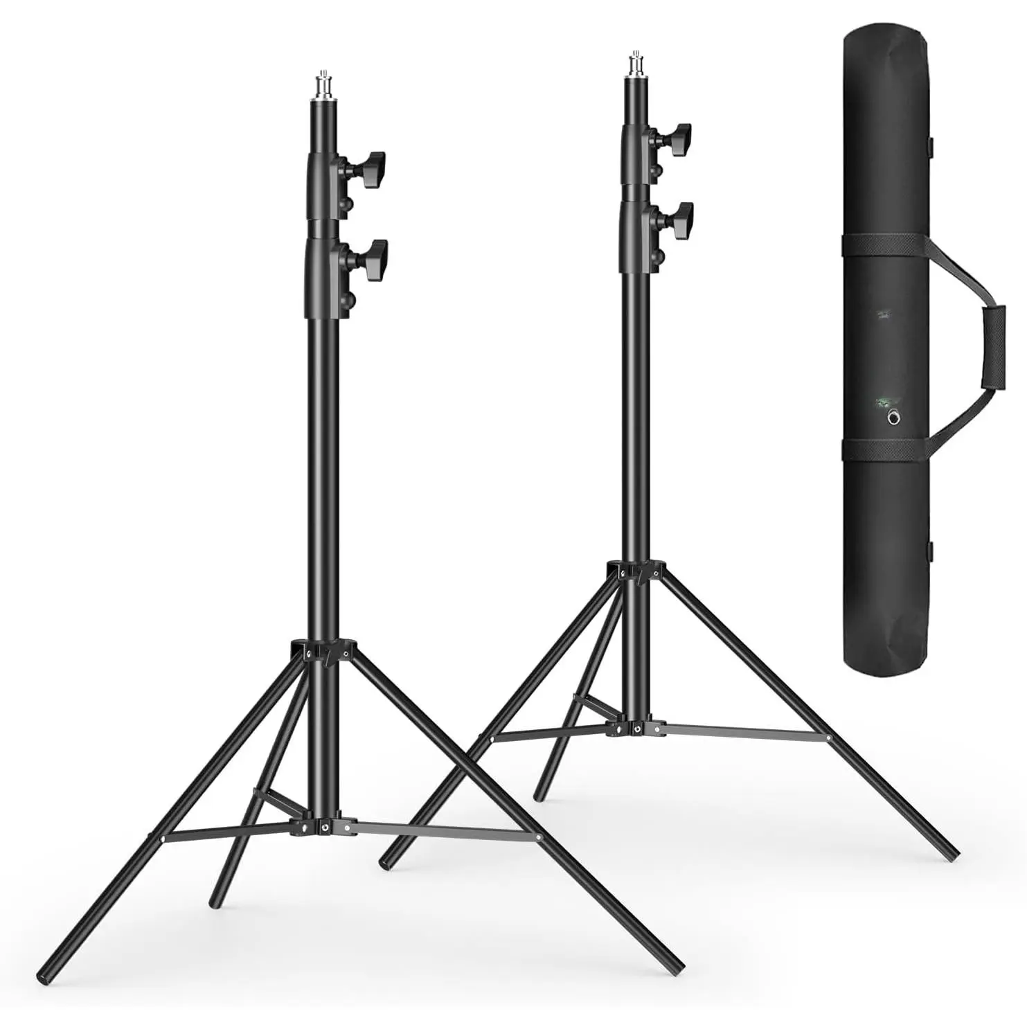 9.1ft Light Stand Photography, Air-Cushioned Heavy Duty Tripod Stand |  Photo Video Tripod Stand With 1/4” Screw for Softbox, Ring Light, Reflectors, Live Recording Max Load 10KG/22LBS-2pc